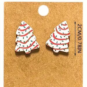 Christmas tree cookie‎ stud earrings Holiday Jewelry
